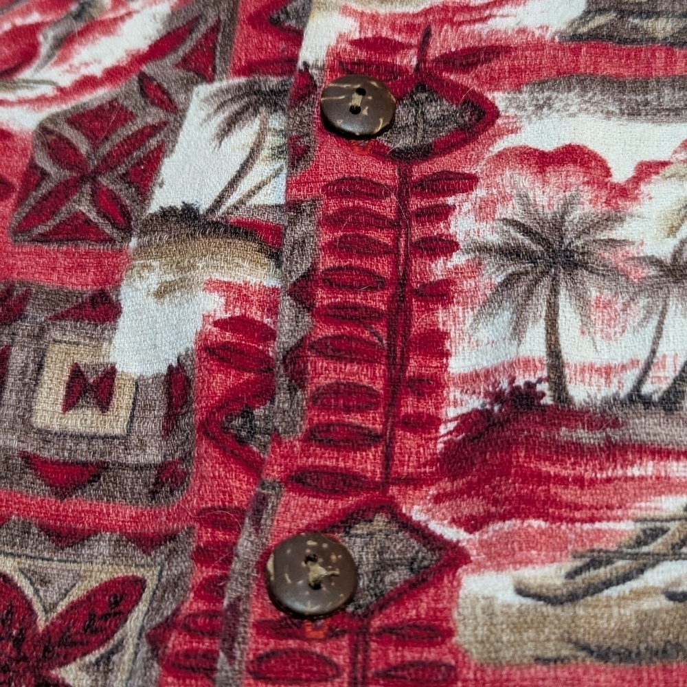 Vintage Hilo Hattie Hawaiian Original Shirt Red Brown White 5XL Retro Aloha - Picture 4 of 7